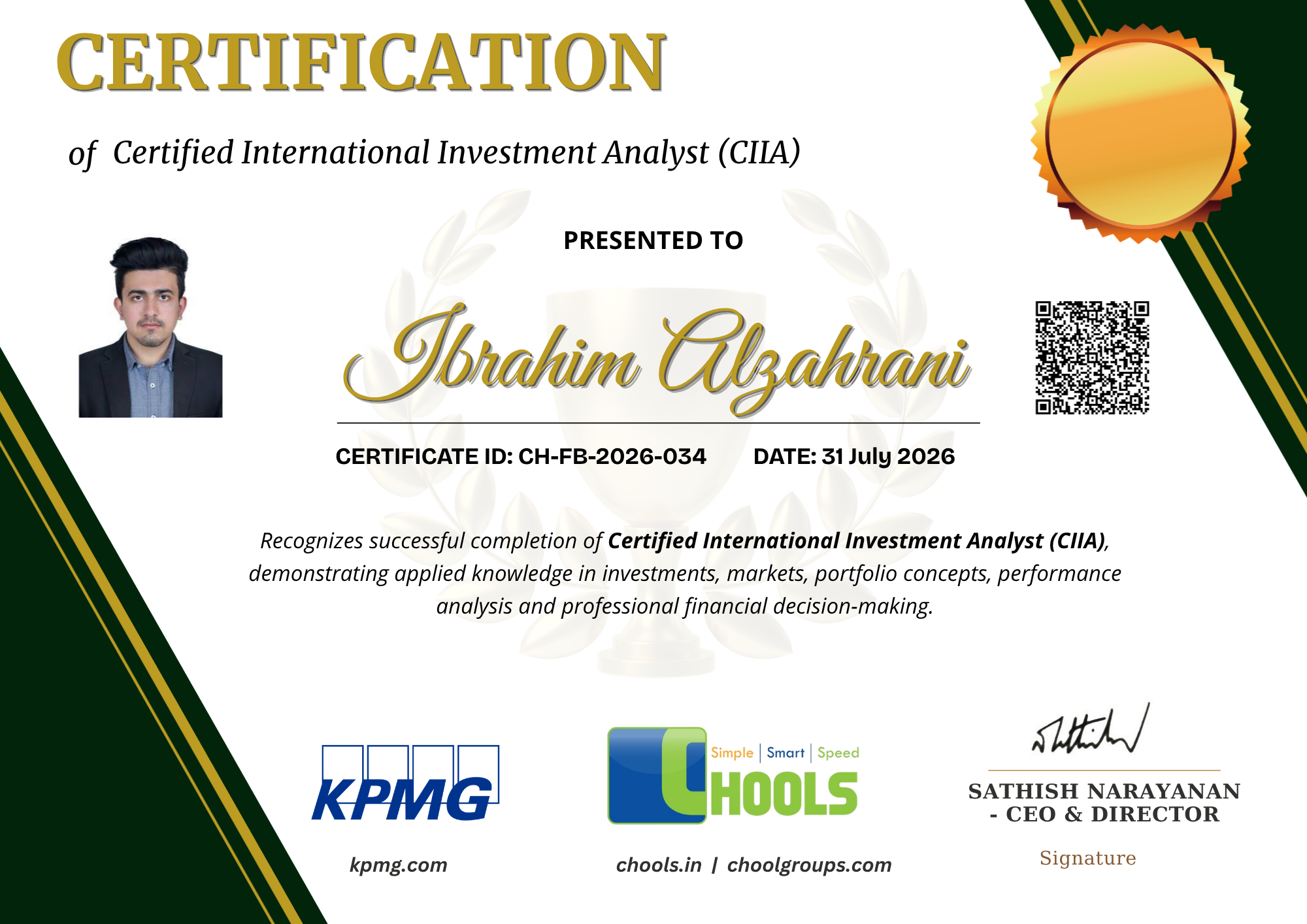 Certified International Investment Analyst (CIIA) Certificate